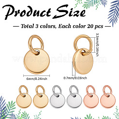 60 шт. 3-х цветные подвески из нержавеющей стали 304&nbsp;STAS-ME0001-97