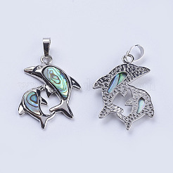 Colgante de concha de abulón / concha de paua&nbsp;X-SSHEL-L008-11P
