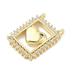 Кулоны из латуни с микропейвом и фианитом на день святого валентина&nbsp;KK-K417-19B-G