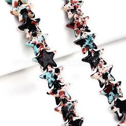 С напылением окрашенные синтетические бирюзовые бусинки&nbsp;UNKW-T001-11K-03