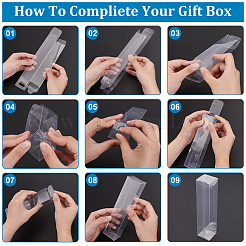 16 шт. прямоугольные складные прозрачные коробки из ПВХ&nbsp;CON-BC0007-44B