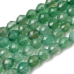 Нити из окрашенных и подвергнутых термической обработке натуральных зеленых ониксовых агатовых бусин&nbsp;G-K376-F23-01