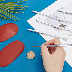 6 stücke 2 stil carving handwerk edelstahl 7 pin feder draht textur pro nadel keramik werkzeuge&nbsp;DIY-GF0004-99