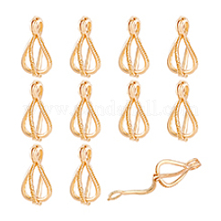 12 pendentif cage à perles en laiton&nbsp;KK-PH0010-48