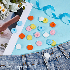20шт 5-х цветные силиконовые накладки на пуговицы для джинсов&nbsp;BUTT-OC0001-70