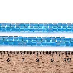 Ab couleur plaqué perles de verre transparent brins&nbsp;GLAA-T026-3x6mm-T07