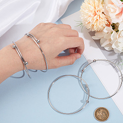10 bracelet manchette réglable en fil d'acier inoxydable 304&nbsp;MAK-BBC0001-15