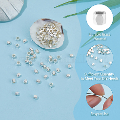 100 шт. Латунные дистанционные бусины&nbsp;KK-FI0001-02B-S