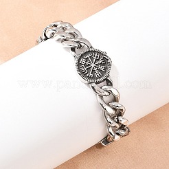 Браслеты с компасом викингов из нержавеющей стали 304&nbsp;BJEW-D379-15ASP