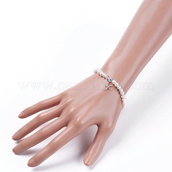 Bracelets extensibles en perles d'eau douce naturelles&nbsp;BJEW-JB04863-06