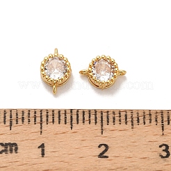 Messing Pflaster klar Kubisch Zirkonia flache runde Anschluss Charms&nbsp;KK-H515-02A-G