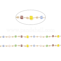 Facettiertes Würfelglas und runde Perlenketten&nbsp;CHC-G018-03KCG-03