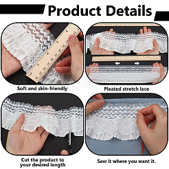 10 ярд тканевой эластичной кружевной отделки со складками&nbsp;OCOR-FG0002-61