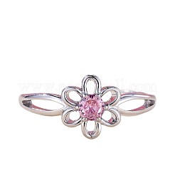 Blume Messing Micro Pave Perle rosa Zirkonia Fingerringe&nbsp;FS-WGCFB35-03
