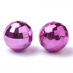 Cuentas de acrílico chapado en color&nbsp;X-PACR-R241-02E