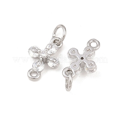 Подвески-соединители с прозрачными кубическими циркониями из латуни&nbsp;KK-G544-16P