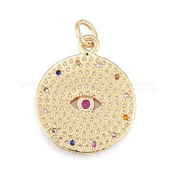 Pendentifs avec zircon cubiques à micro-pavés en laiton&nbsp;X-KK-O126-04G-02