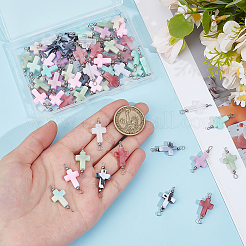 70 шт. 7-х цветные двухцветные акриловые подвески-соединители&nbsp;PALLOY-PH01848