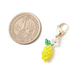 Decorazioni pendenti con perline di semi di vetro al limone&nbsp;HJEW-MZ00333-01