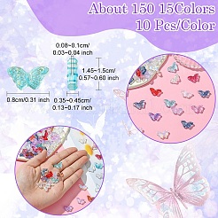 150шт 15 стиля прозрачные стеклянные бусины&nbsp;GLAA-YW0003-43