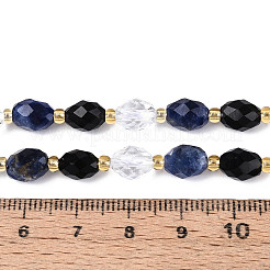 Colliers de perles en obsidienne naturelle&nbsp;G-N358-04A-02