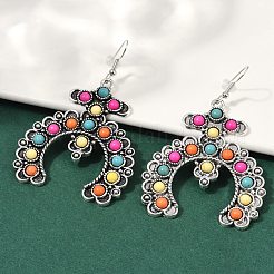 Серьги-подвески из искусственного сплава бирюзы для женщин&nbsp;EJEW-U053-10AS-01