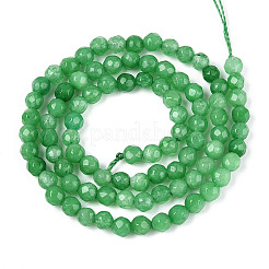 Teñidos naturales blancas abalorios de jade hebras&nbsp;G-T139-4mm-60-17