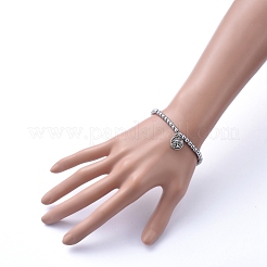 12 set di braccialetti elasticizzati con ciondoli costellazione / segno zodiacale&nbsp;BJEW-JB05235