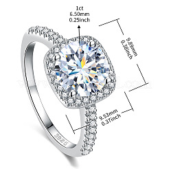 Кольца для женщин из стерлингового серебра с родиевым покрытием и муассанитами толщиной 925 мм&nbsp;WGE3211-02