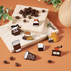 9 Stück 9 Stile Kaffee-Thema-Emaille-Pins&nbsp;JEWB-TA0001-33