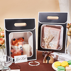 Складные бумажные подарочные пакеты с окошком&nbsp;ABAG-WH0045-20D