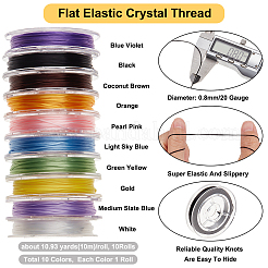 10 рулон 10 цвета плоская эластичная хрустальная нить&nbsp;EW-BBC0001-01