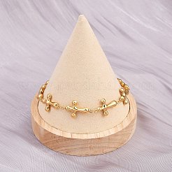 Bracciali a catena con maglie incrociate in acciaio inossidabile 304&nbsp;BJEW-D359-13A-G