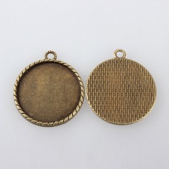 Pendenti basi di  cabochon in lega stile tibetano&nbsp;TIBEP-M018-78AB-NF