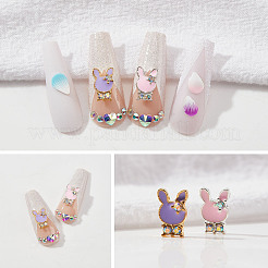 30 шт. 6-цветные кабошоны из прозрачного сплава со стразами&nbsp;FIND-OC0001-67