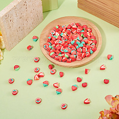 160 шт. 4 стиля бусины из полимерной глины ручной работы&nbsp;CLAY-TA0001-87