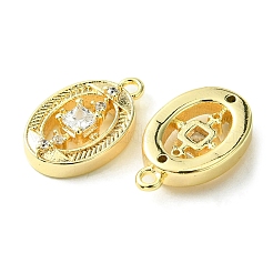 Breloques en laiton avec zircone cubique de micro pave&nbsp;KK-D092-04G