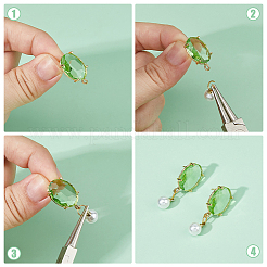 8 Stück Ohrstecker-BeZubehör aus Glas in 4 Farben&nbsp;FIND-HS0002-22
