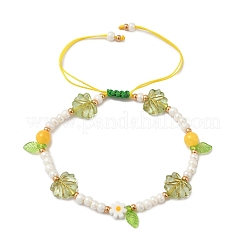 Glasperlen & Bunte Malerei-Perlen geflochtene Perlenarmbänder für Frauen&nbsp;BJEW-MZ00212-01