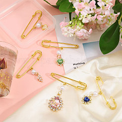 5 шт. железные английские булавки в форме сердца и листа&nbsp;JEWB-CA00013