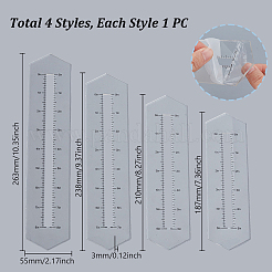 4 шт. 4 стиля индивидуального акрилового инструмента для шитья молнии&nbsp;TOOL-PH0001-92