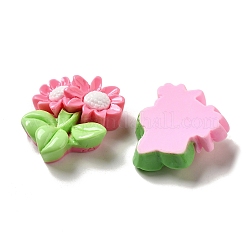 Cabujones decodificados de resina opaca con tema floral&nbsp;X-RESI-C044-02