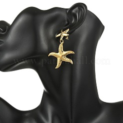 Pendientes colgantes de latón y acero inoxidable 304 con diseño oceánico&nbsp;EJEW-JE07107-01