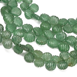 Hilos de cuentas talladas de cuarzo verde fresa natural&nbsp;GG-CBA0C95-D02-02