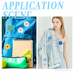 2 комплект цветочных нашивок из полиэстера и хлопка с компьютерной вышивкой&nbsp;PATC-DR0001-07