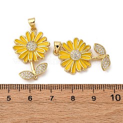 Pendentifs avec zircon cubiques à micro-pavés en laiton&nbsp;KK-D390-19G-01A