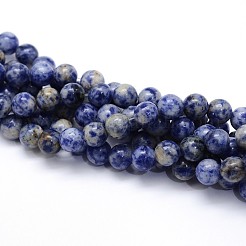 Fili di perle rotonde di diaspro blu naturale&nbsp;G-O047-01-10mm