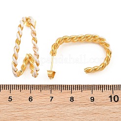 Boucles d'oreilles à clous en acier inoxydable 304 émaillé torsadé&nbsp;SA-CBA065A-01G-02