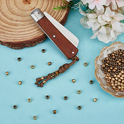 120 Stück 2 Farben Messing EDC European Beads&nbsp;KK-FG0001-38