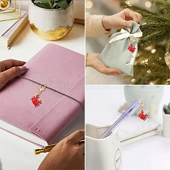 6 шт. подвеска из эмалевого сплава в форме краба&nbsp;HJEW-YW00275